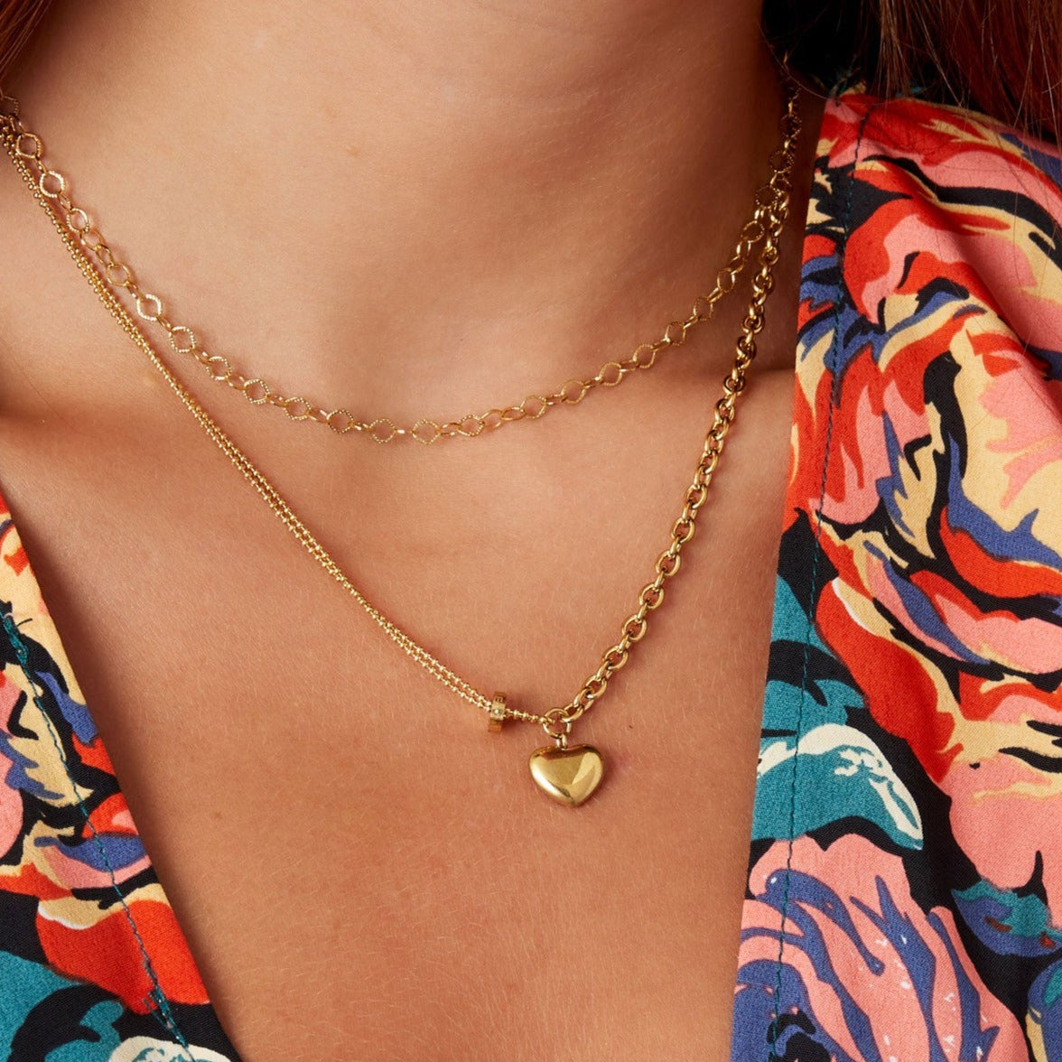 Ketting verschillende schakels met hart