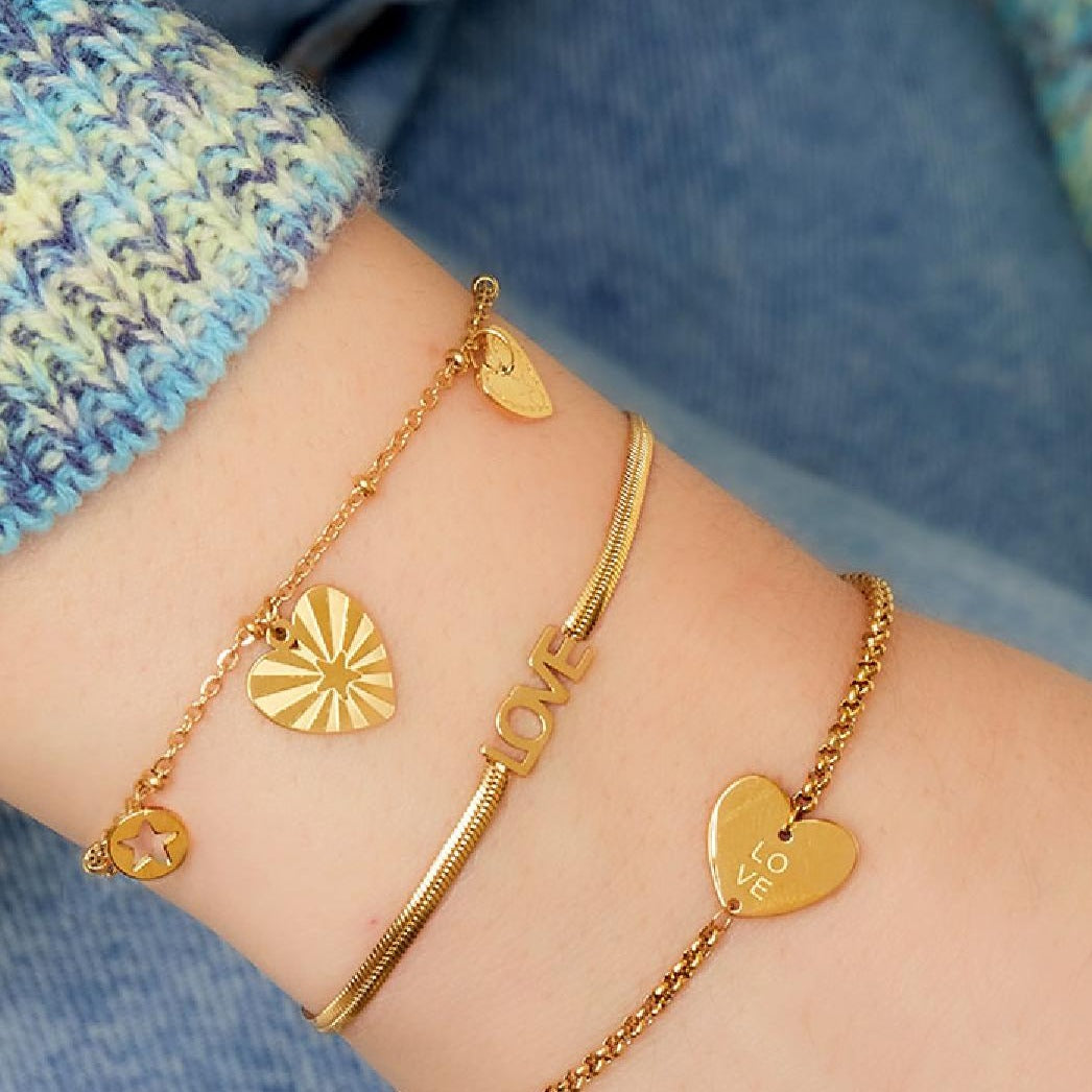 Armband met hartjesmunten