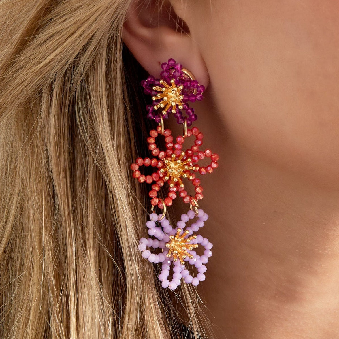 Flower party statement oorbellen