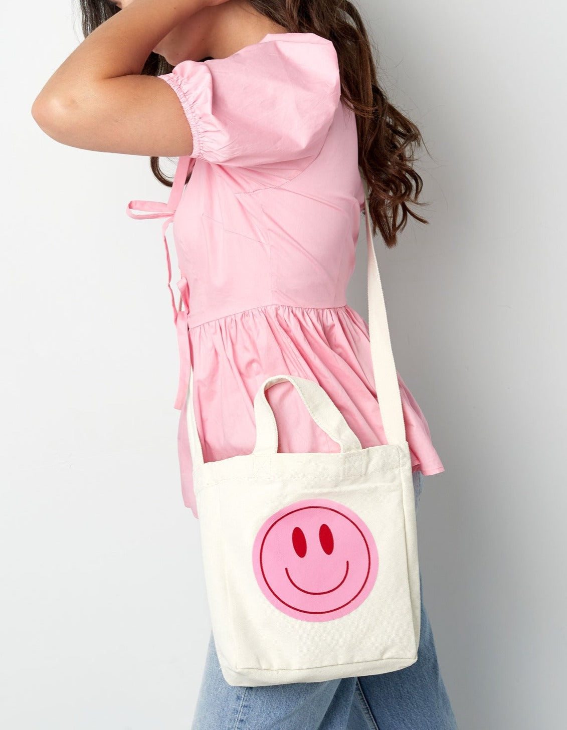 Canvas kleine tas smiley
