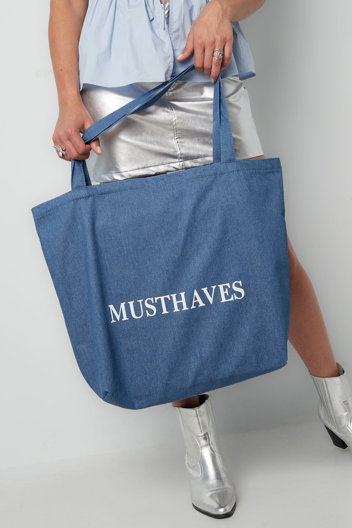 Canvas denim shopper