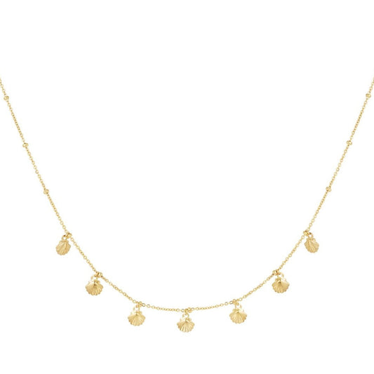 Ketting met bungelende schelpen