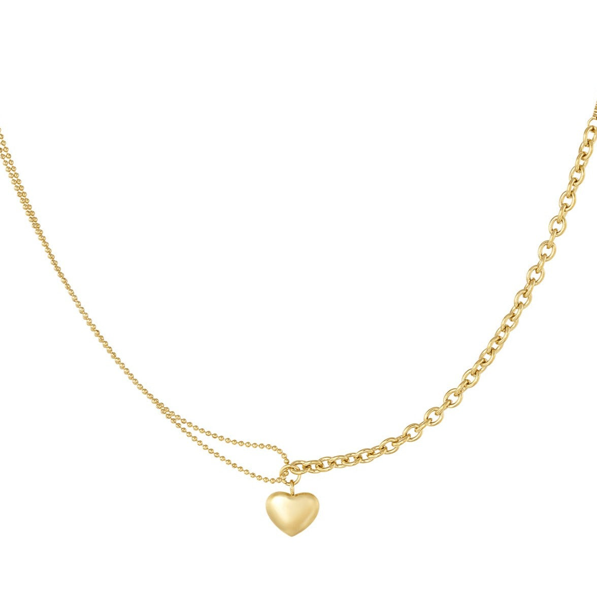 Ketting verschillende schakels met hart