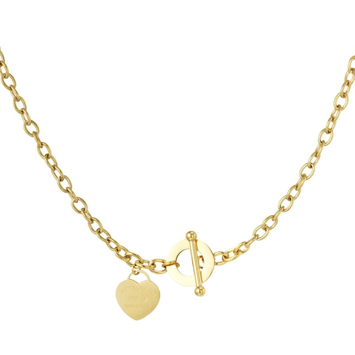 Schakelketting hart met rond slot