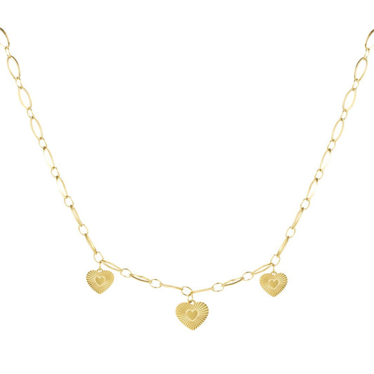 Ketting drie hartjes coins