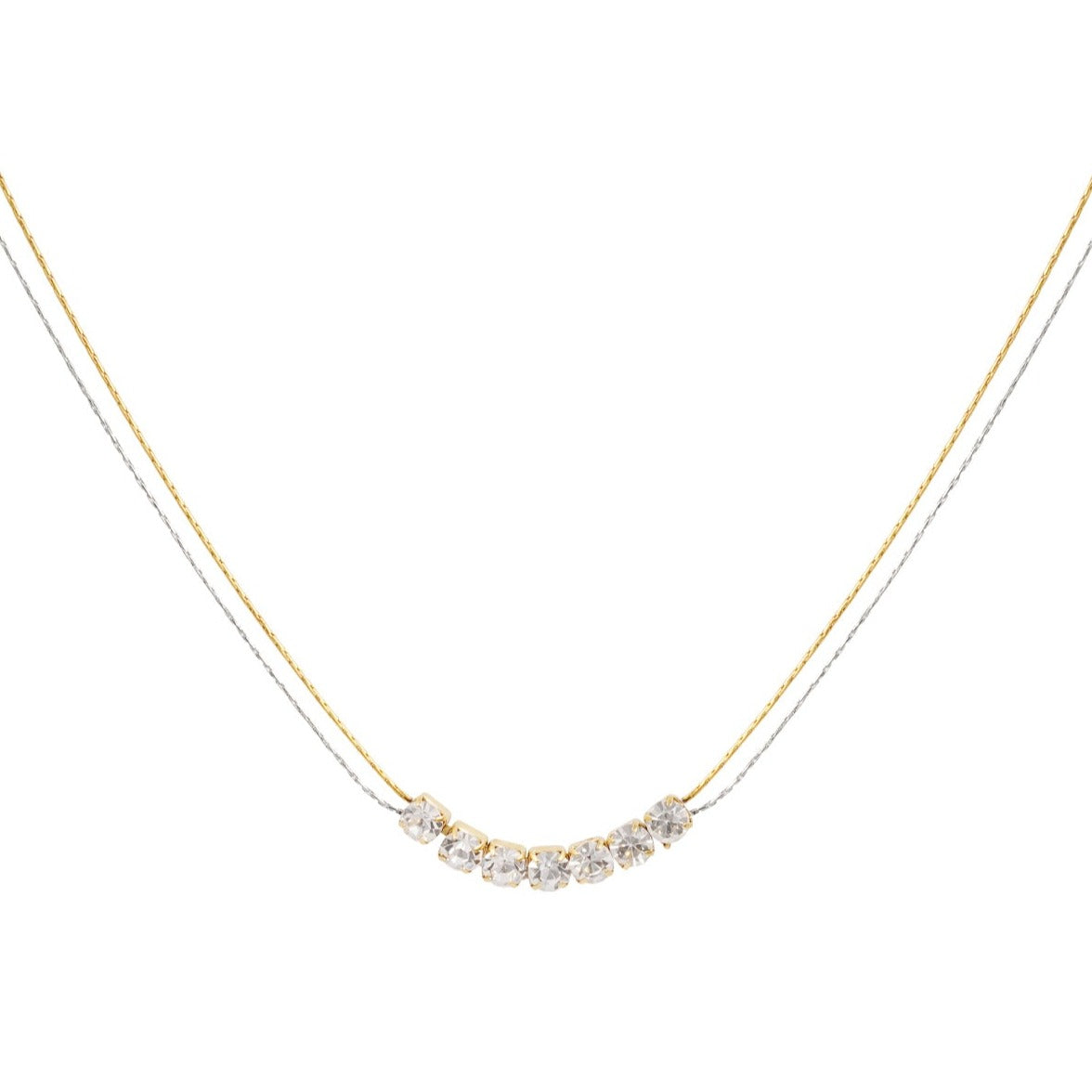 Ketting goud & zilver met steen