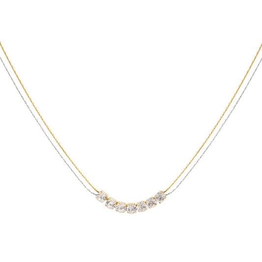 Ketting goud & zilver met steen