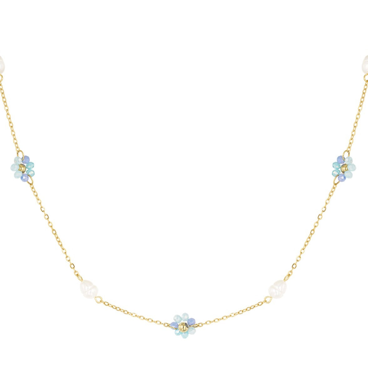 Klassieke bloemen parel ketting