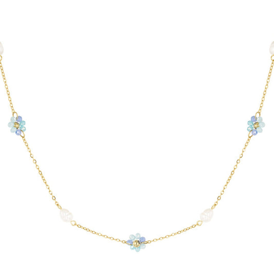 Klassieke bloemen parel ketting
