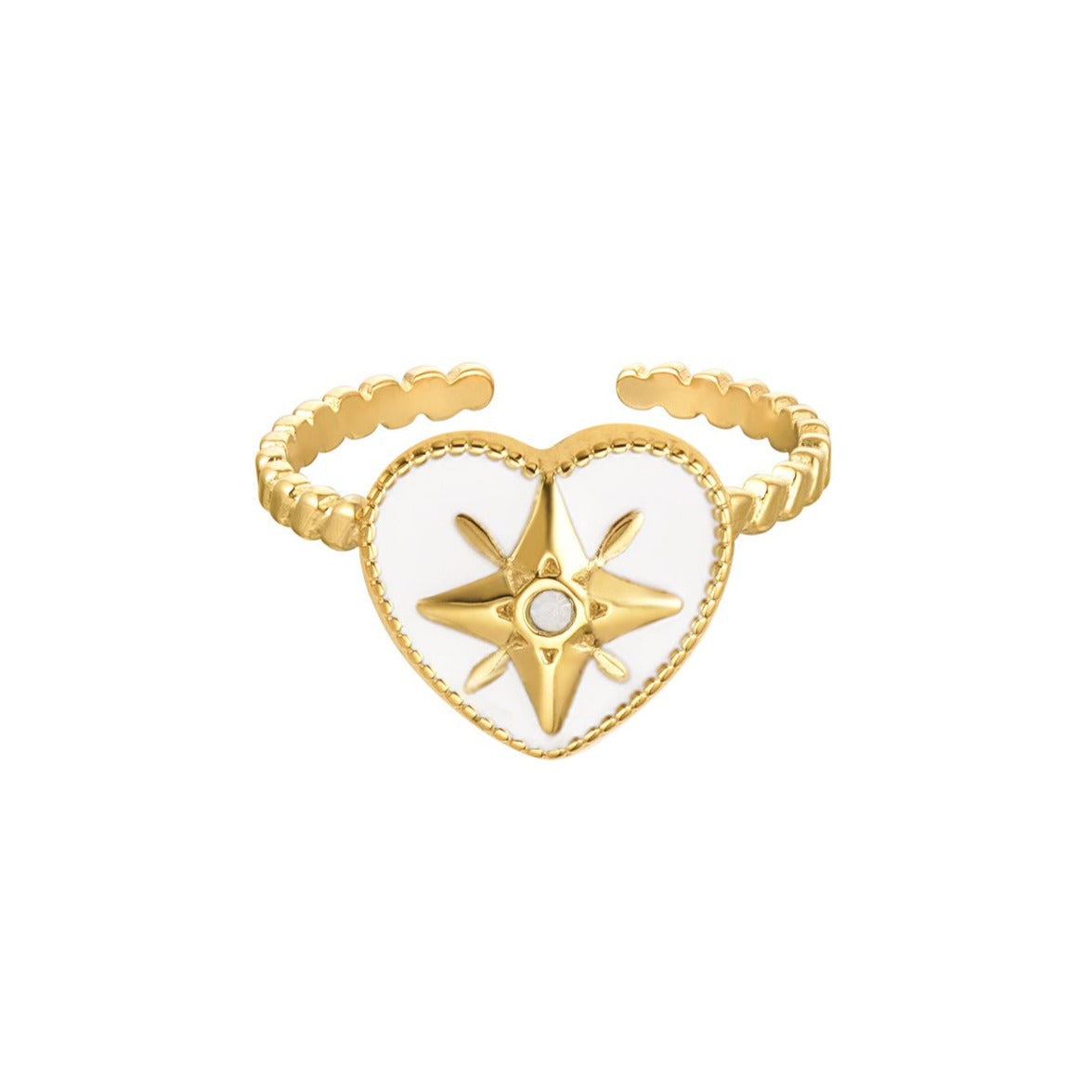 Ring gekleurd hart met ster