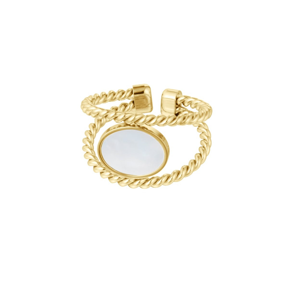 Ring gedraaid met zeeschelp