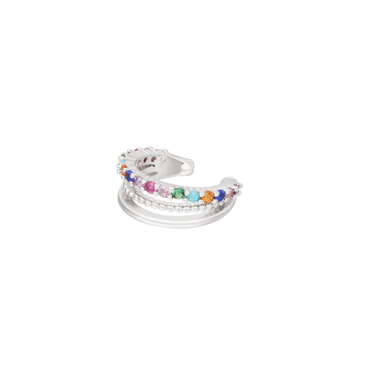 Earcuff met kleurrijke zirkoonstenen
