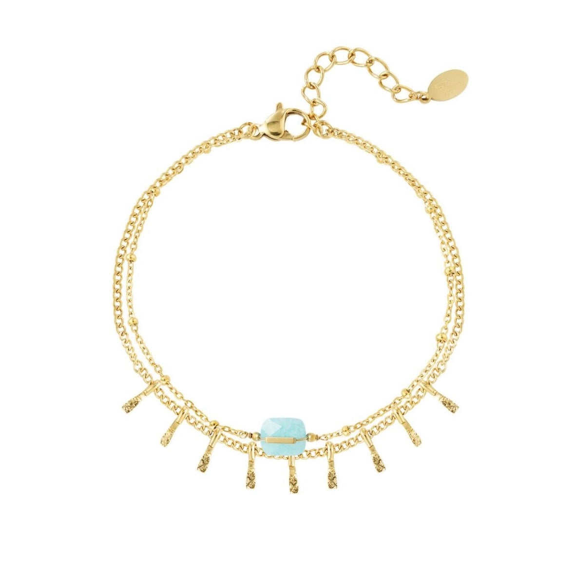 Armband met turquoise steen