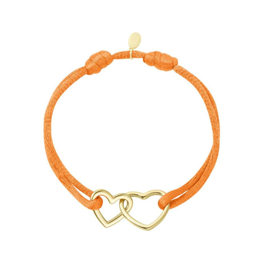 Stoffen armband hartjes