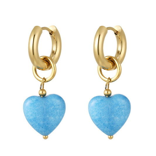 Oorbellen blauw hart