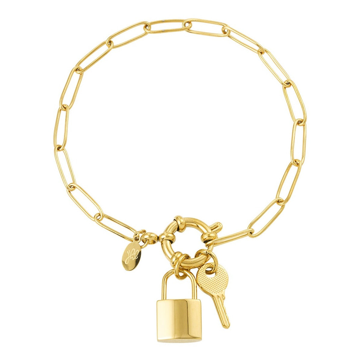 Schakelarmband ronde sluiting sleutel & slot