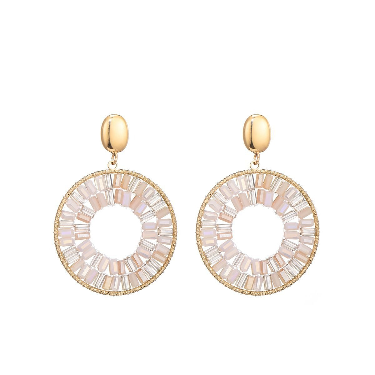 Statement oorbellen rond met kraaltjes