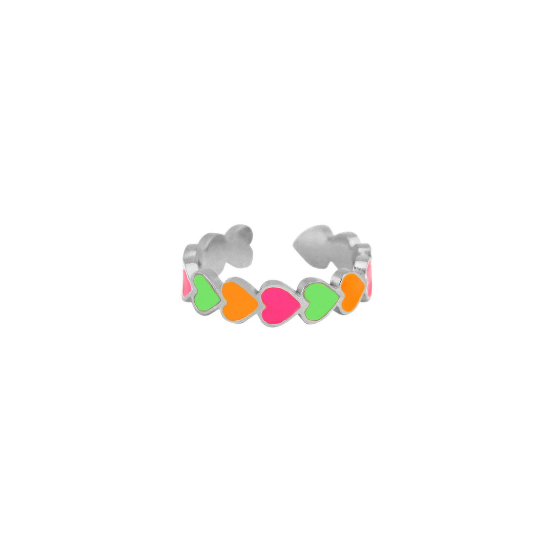 Ring multi kleuren hartjes