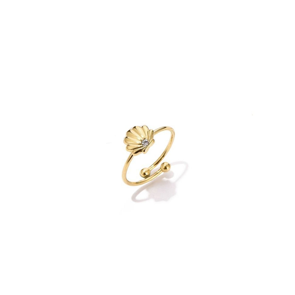 Ring schelp met steentje