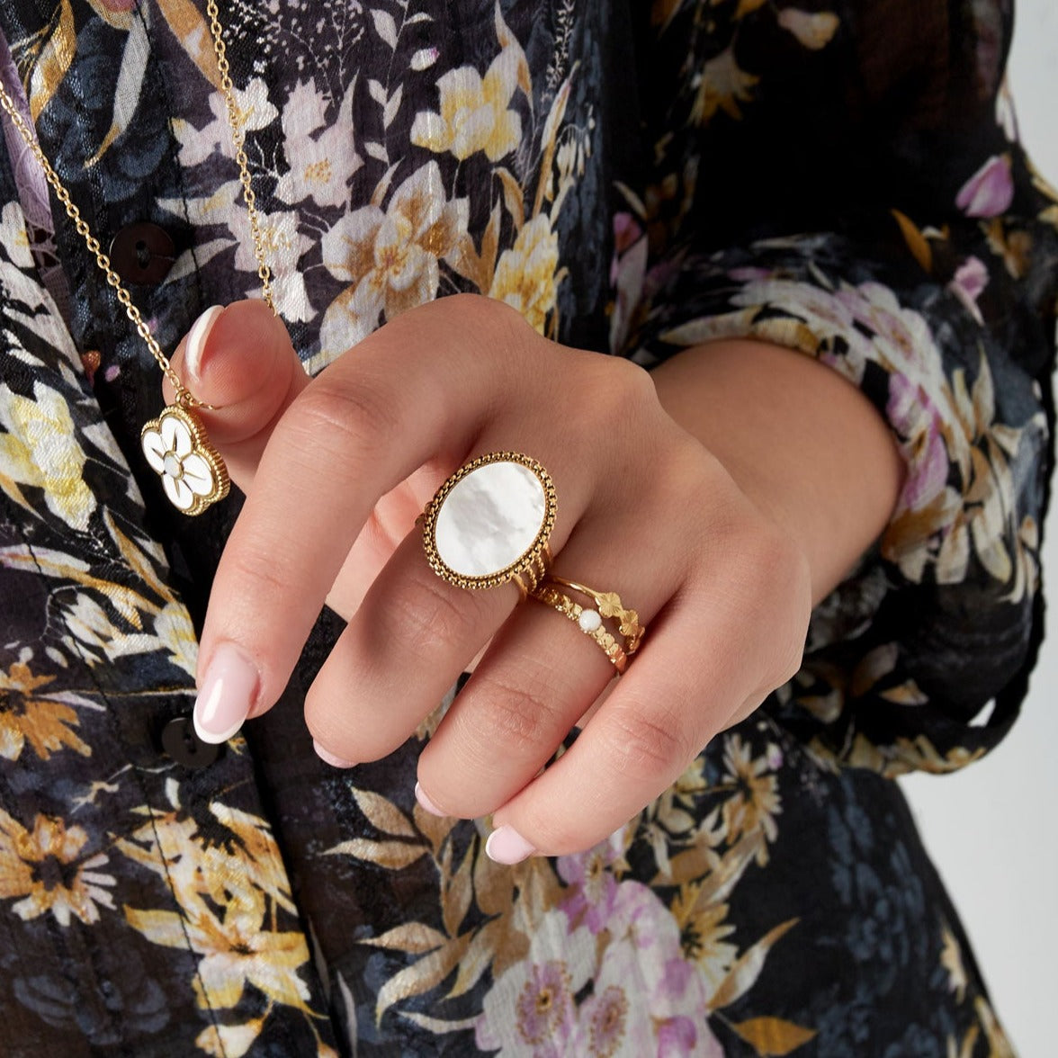 Ring grote steen ovaal