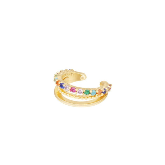 Earcuff met kleurrijke zirkoonstenen