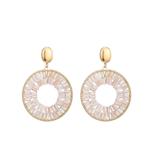 Statement oorbellen rond met kraaltjes