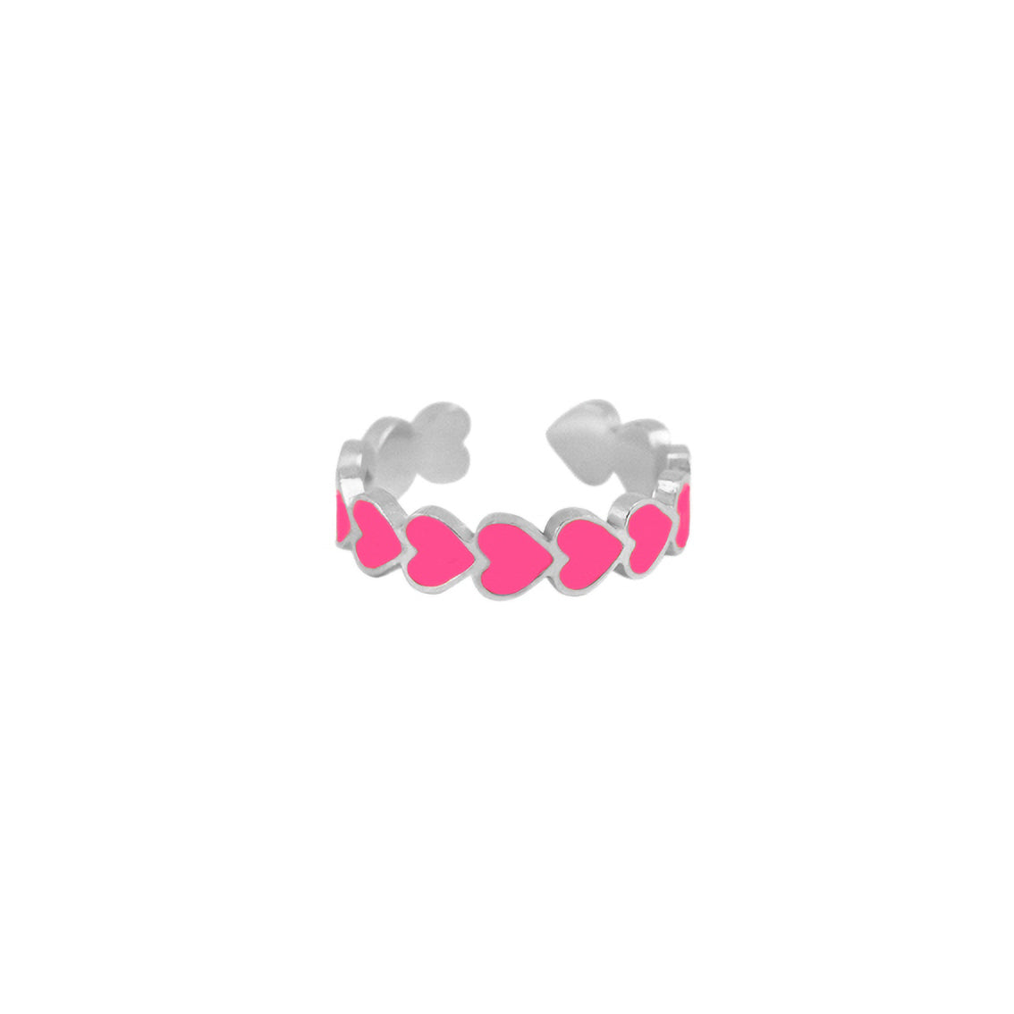 Ring fuchsia hartjes