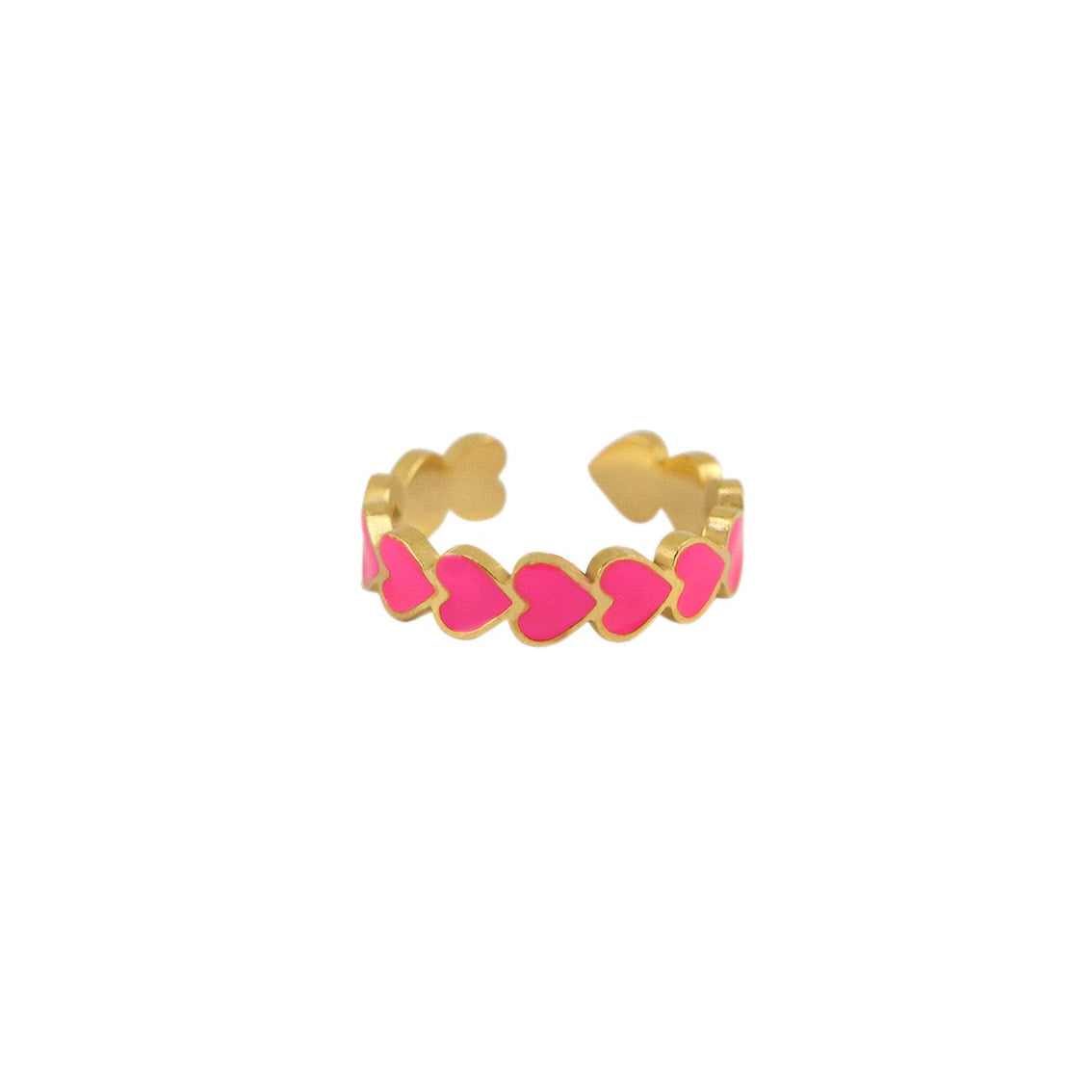 Ring fuchsia hartjes