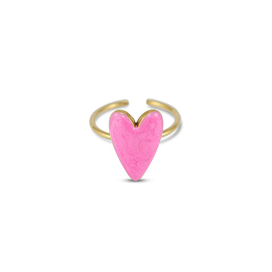 Ring groot fuchsia hart