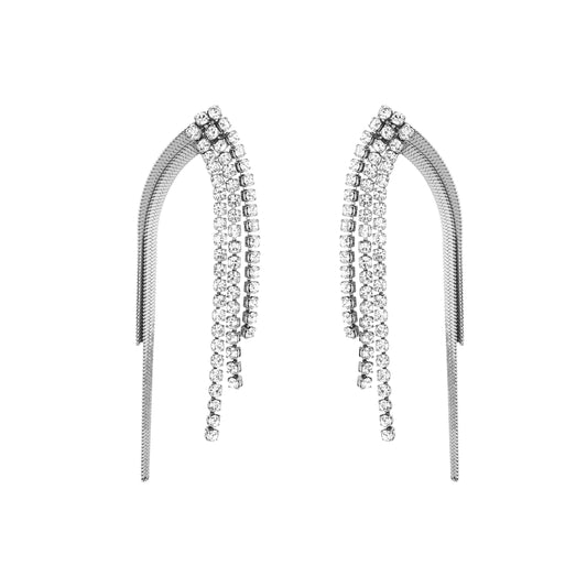Oorbellen lang met strass